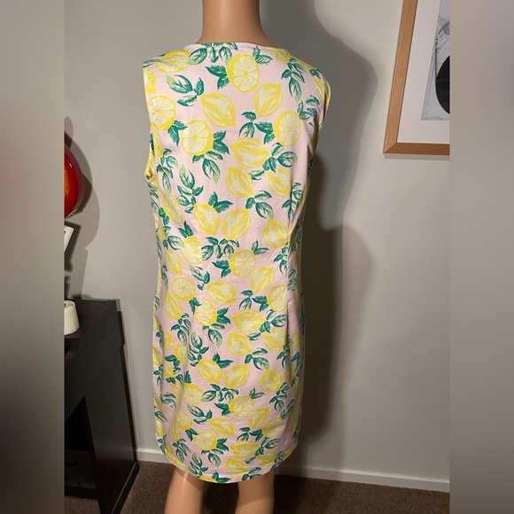 Cynthia Rowley dress lemon print shift dress size 10 - Picture 4 of 7